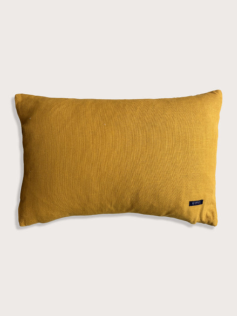 Kantha Stitch Cushion - Ochre Yellow