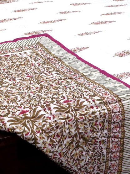 Morris Flower Cumin Queen Quilt - 210cm x 265cm