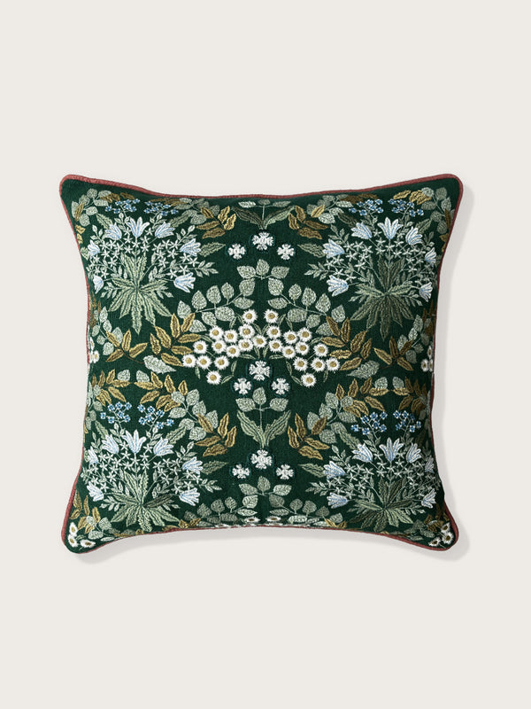 Noor Linen Cushion Cover - Dark Green