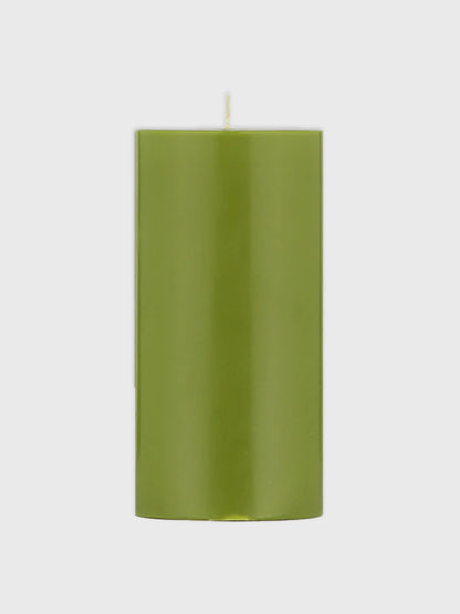 0215-Olive Green Pillar Candle