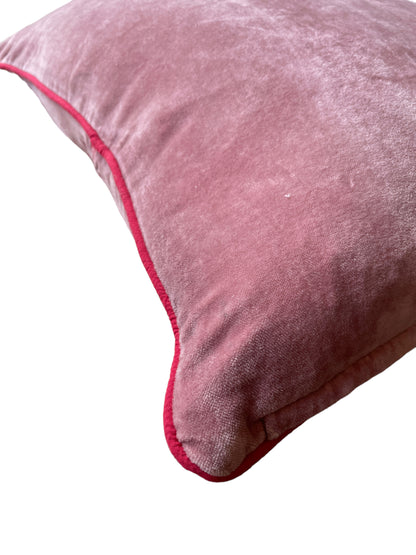 Pink Bamboo Scene Embroided Cushion Cover