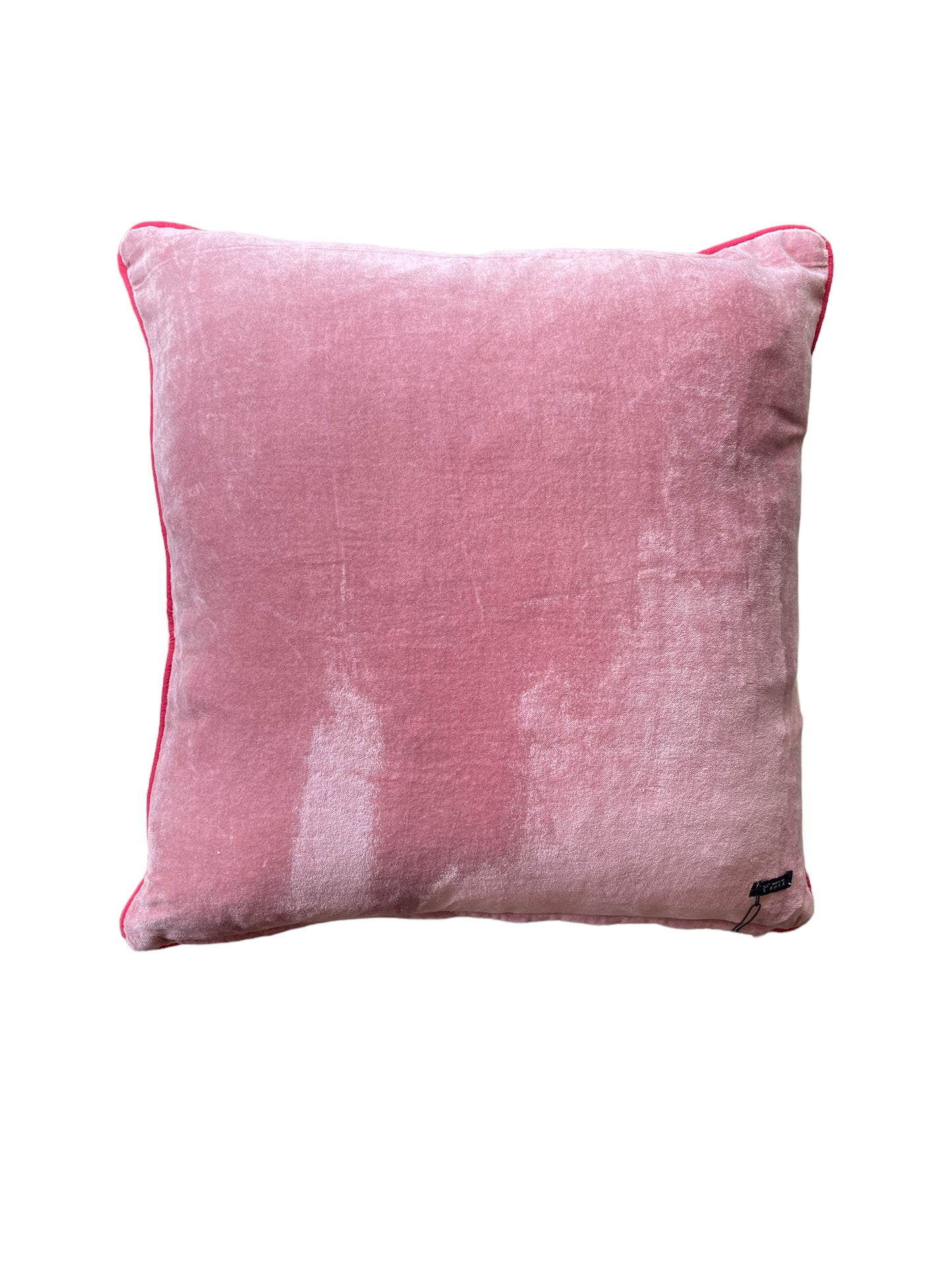 Pink Bamboo Scene Embroided Cushion Cover