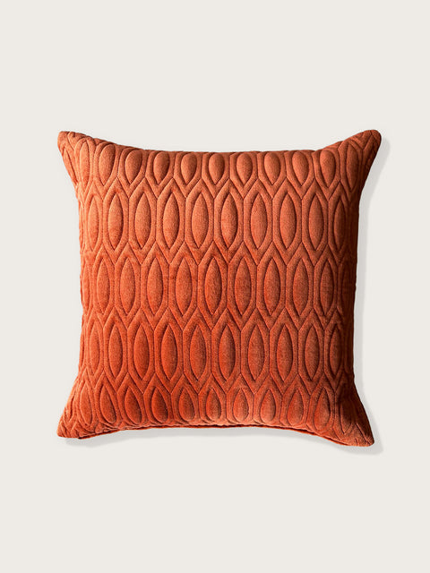 Quilted Velvet Cushion Cover - Burnt Orange - House of Roya