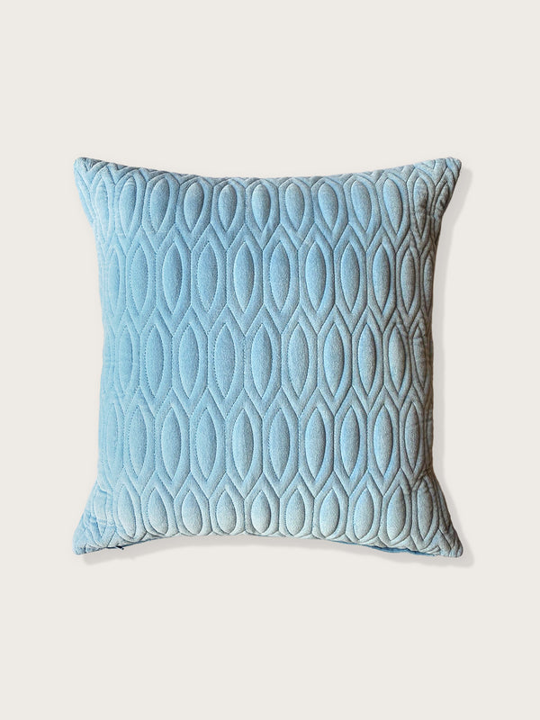Quilted Velvet Cushion Cover - Light Blue