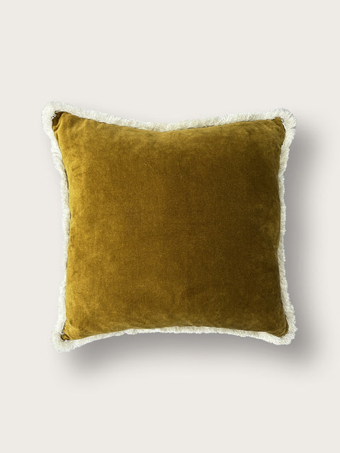 Rich Olive Velvet Cushion Cover - Green - House of Roya