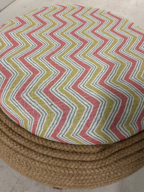 Handcrafted Rosetta Wave Ottoman – Upcycled Tyre Base with Rope Detailing - House of Roya