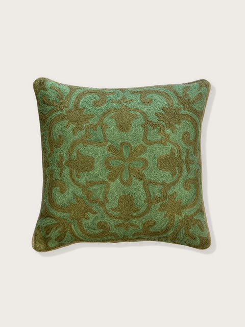 Samar Linen Cushion Cover - Green - House of Roya