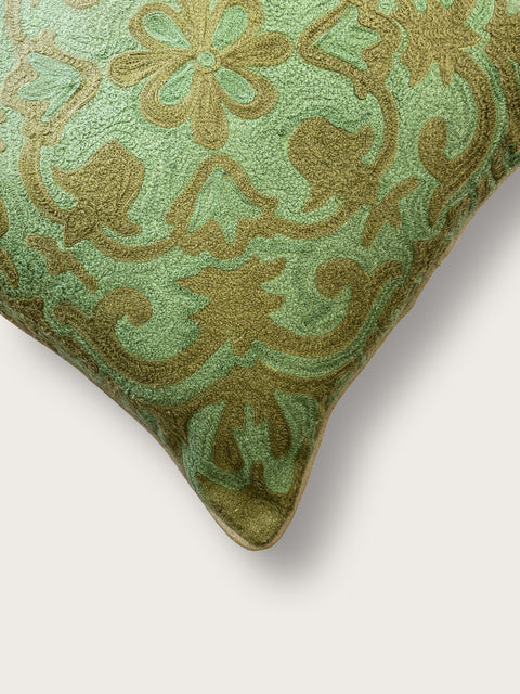 Samar Linen Cushion Cover - Green - House of Roya
