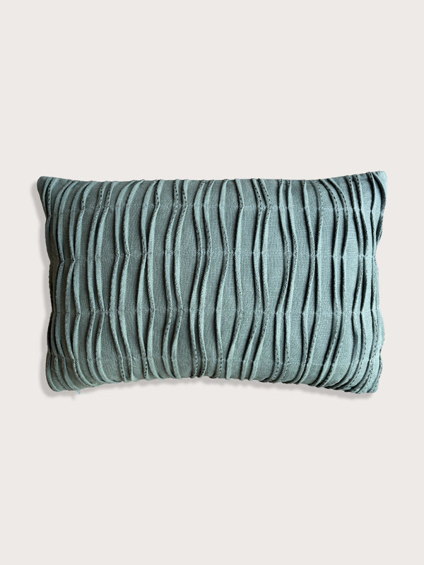 Kantha Stitch Cushion Cover - Seafoam Green