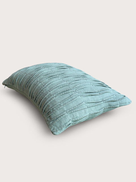 Kantha Stitch Cushion Cover - Seafoam Green