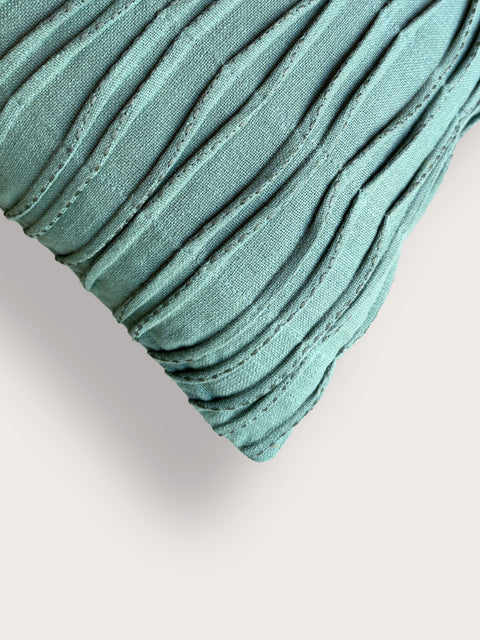Kantha Stitch Cushion Cover - Seafoam Green