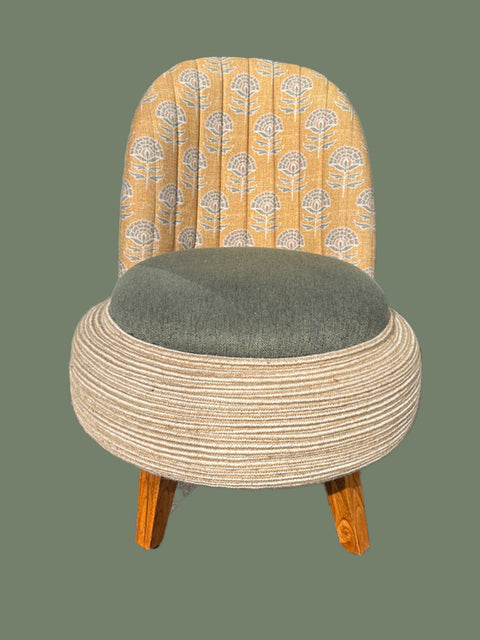 Handcrafted Sundar Bloom Chair – Upcycled Tyre Base with Rope Detailing - House of Roya
