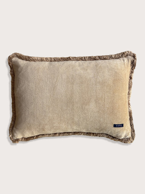 Bengal Stripe Velvet Cushion Cover - Taupe Mushroom