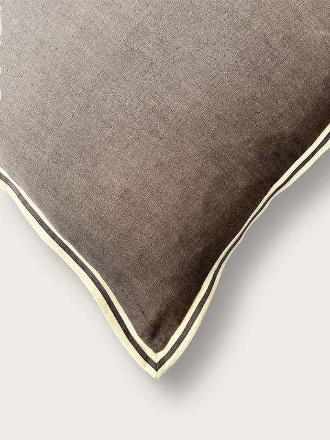 Twill Linen Cushion Cover - Grey - House of Roya