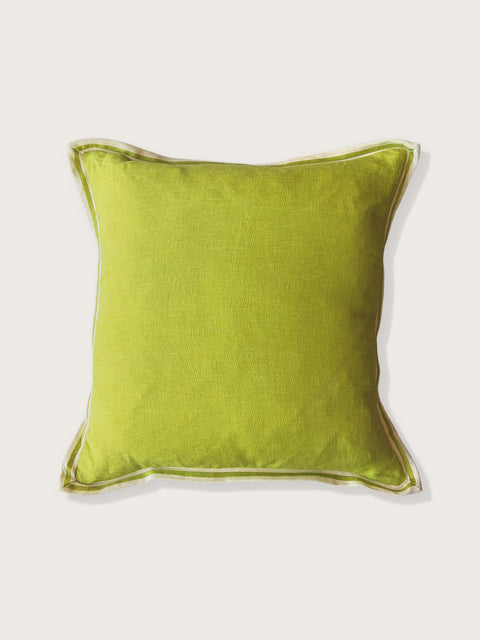 Twill Linen Cushion Cover - Lime - House of Roya