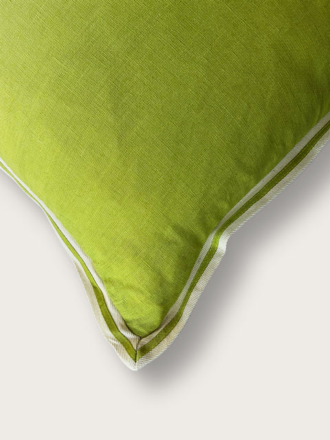 Twill Linen Cushion Cover - Lime - House of Roya