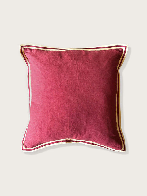 Twill Linen Cushion Cover - Red - House of Roya