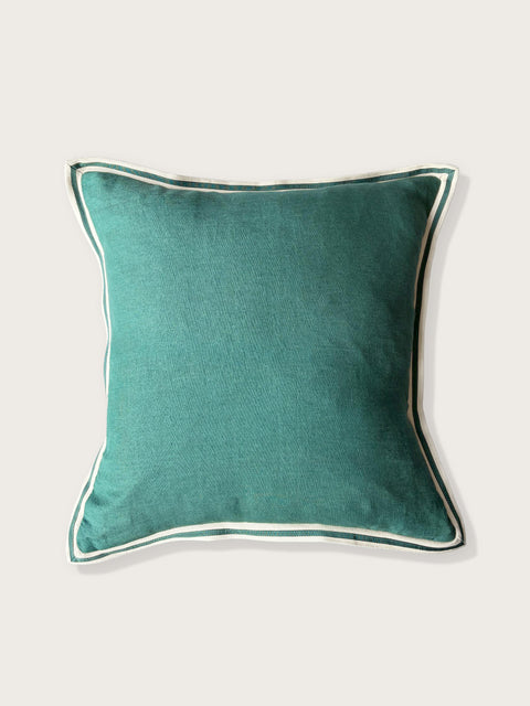 Twill Linen Cushion Cover - Teal - House of Roya