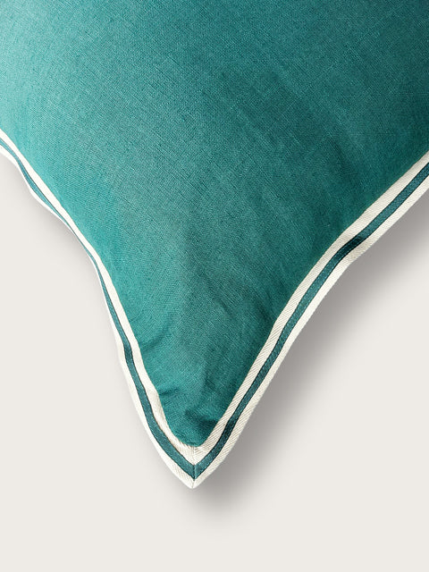 Twill Linen Cushion Cover - Teal - House of Roya