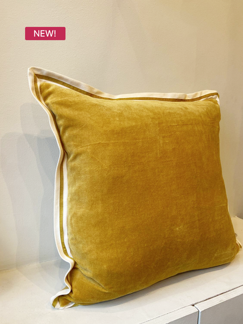 Velvet Ochre Twill Cushion Cover