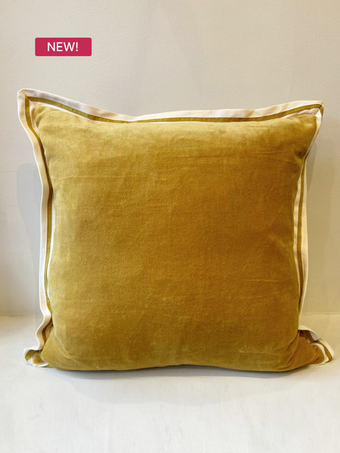Velvet Ochre Twill Cushion Cover