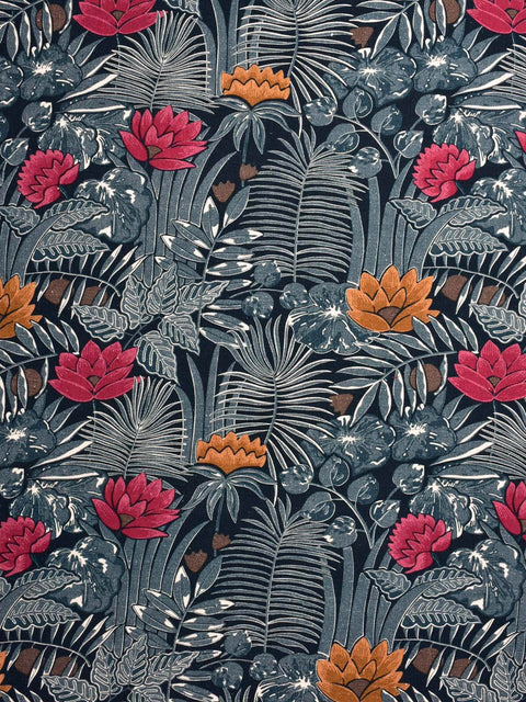 Whispering Grove Fabric (Navy) - House of Roya