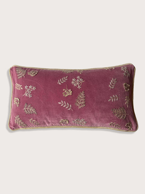 Wild Meadow Velvet Cushion Cover - Purple