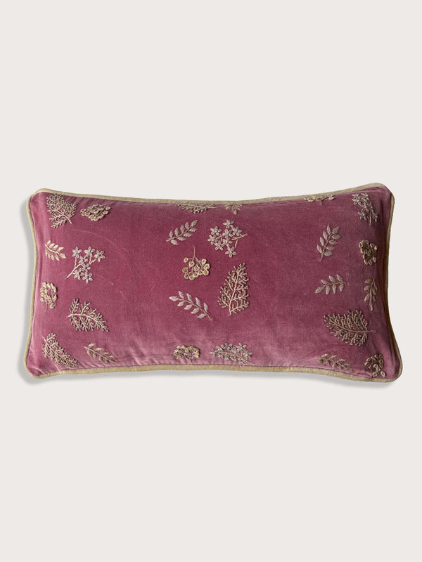Wild Meadow Velvet Cushion Cover - Purple