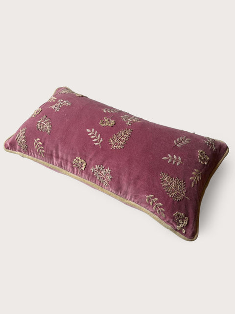 Wild Meadow Velvet Cushion Cover - Purple