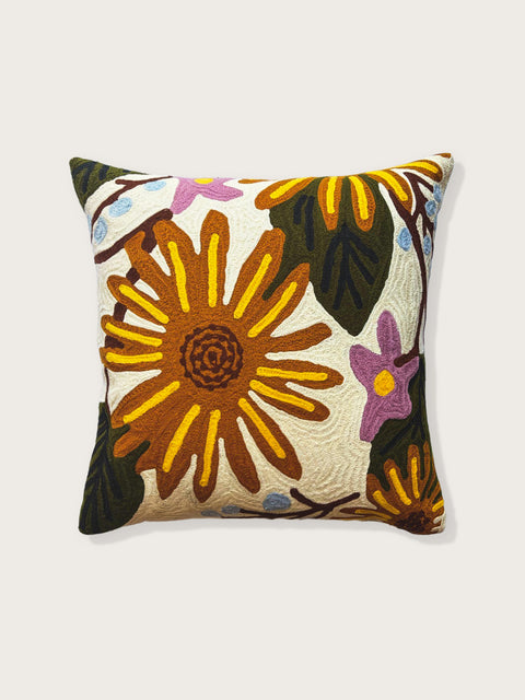 Wildflower Sunflowers Cushion Cover - Ochre Yellow - House of Roya