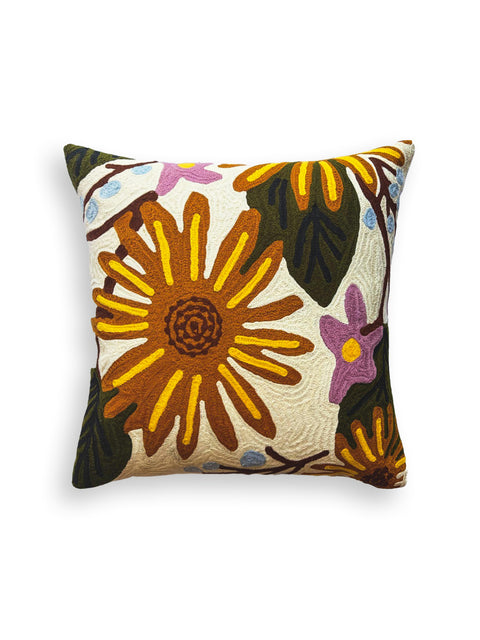 Wildflower Sunflowers Cushion Cover - Ochre Yellow - House of Roya