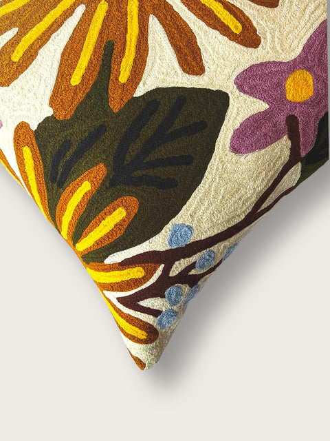 Wildflower Sunflowers Cushion Cover - Ochre Yellow - House of Roya