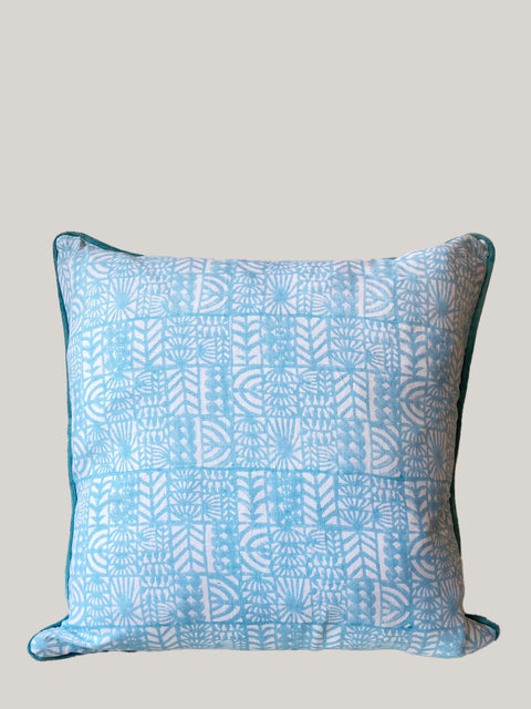 Zeenat Dual Pattern Linen Cushion Cover - House of Roya