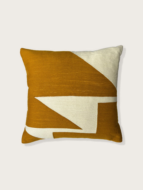 Zig Zag Cushion Cover - Ochre Yellow - House of Roya