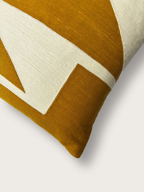 Zig Zag Cushion Cover - Ochre Yellow - House of Roya