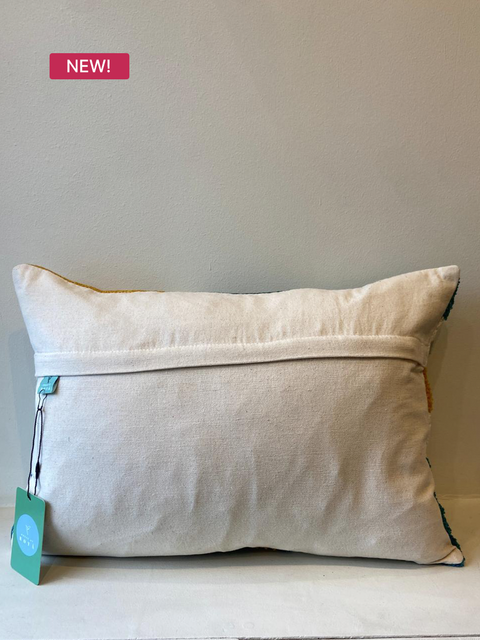 Teal Arc Rectangular Cushion - House of Roya