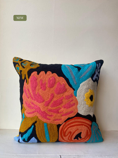 Midnight Flowers Cushion Cover - House of Roya