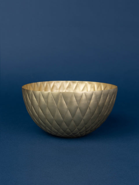 Criss Cross Brass Bowls - House of Roya