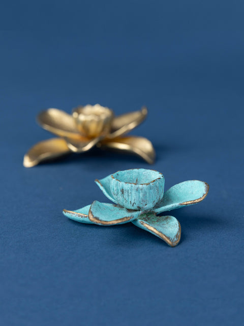 Orchid Candle Holder Patina - House of Roya