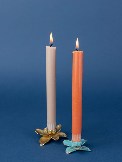 Orchid Candle Holder - Brass - House of Roya