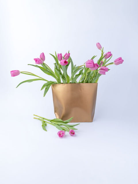 Brass Paper Bag Vase Large - House of Roya