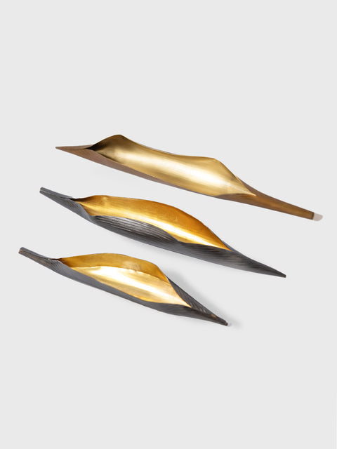 Banana Leaf in Pink Patina with Matt Gold Finish - House of Roya