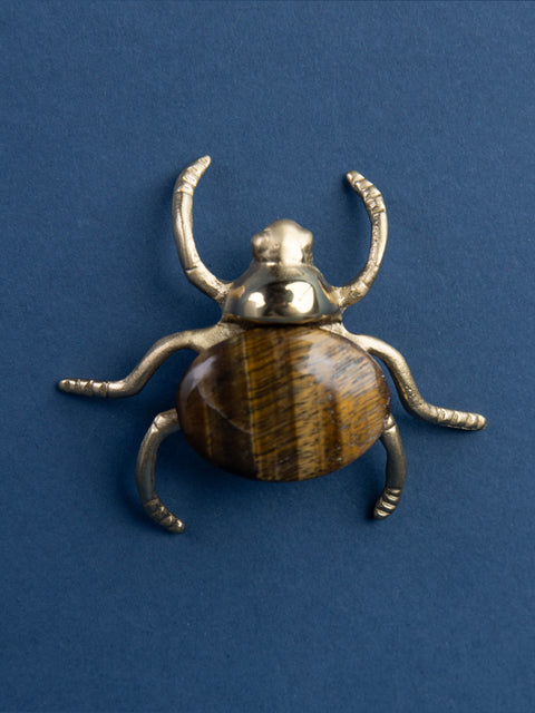Brass Tiger Eye Bug - House of Roya