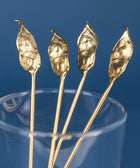 Pea Pod Leaf Cocktail Stirrer - Set of 4 - House of Roya
