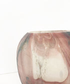 Close Up Shot of Small Ebb & Flow Handblown Marble Vase in Mute Pink & White