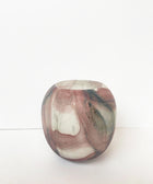 Mute Pink & White Tone Ebb & Flow Handblown Marble Small Vase 