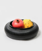 Black Bowl with Cross Cut Pattern - House of Roya