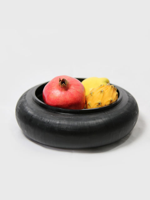 Black Bowl with Cross Cut Pattern - House of Roya