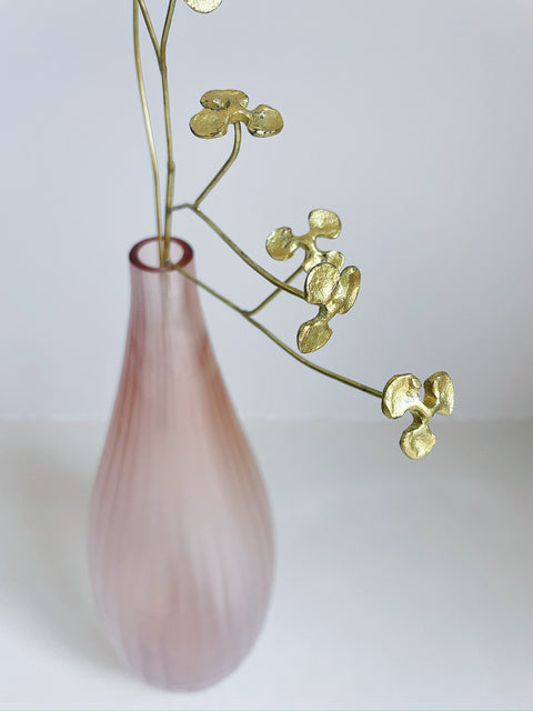 Small Balloon Peach Vase with Wide Cut Stripes - House of Roya