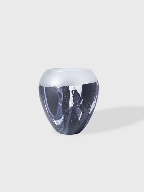 Votive with Fluid Motion - Black Grey - House of Roya